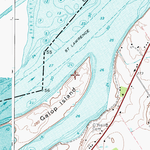 Topographic Map of Lotus Island (historical), NY
