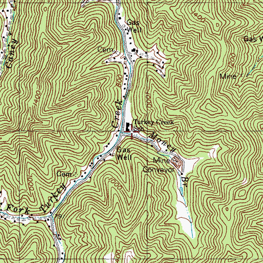Topographic Map of Burris Post Office (historical), KY