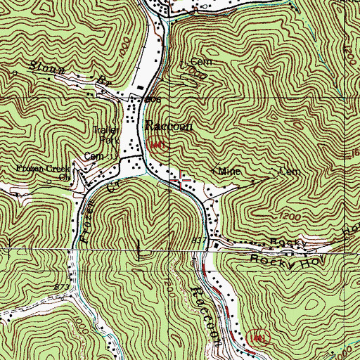 Topographic Map of Calvary Church, KY