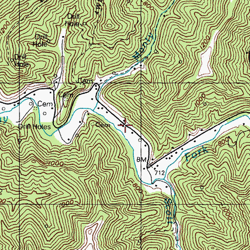 Topographic Map of CC Maynards Settlement (historical), KY