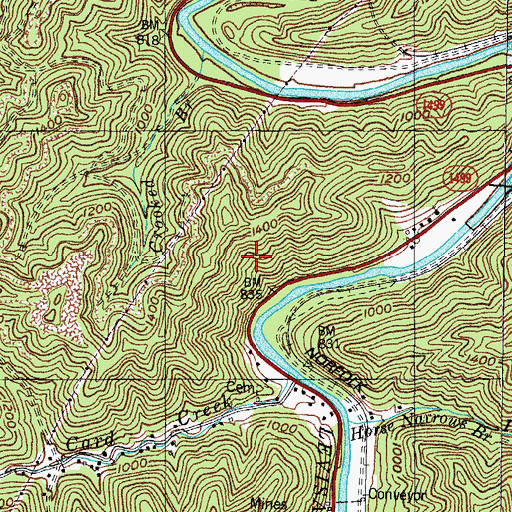Topographic Map of Childress Cemetery, KY