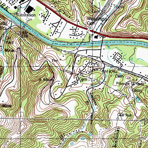 Topographic Map of Coal Run Hill, KY