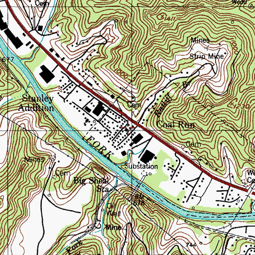 Topographic Map of Coal Run School (historical), KY