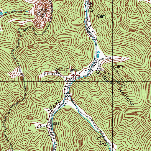 Topographic Map of Crigger Post Office (historical), KY