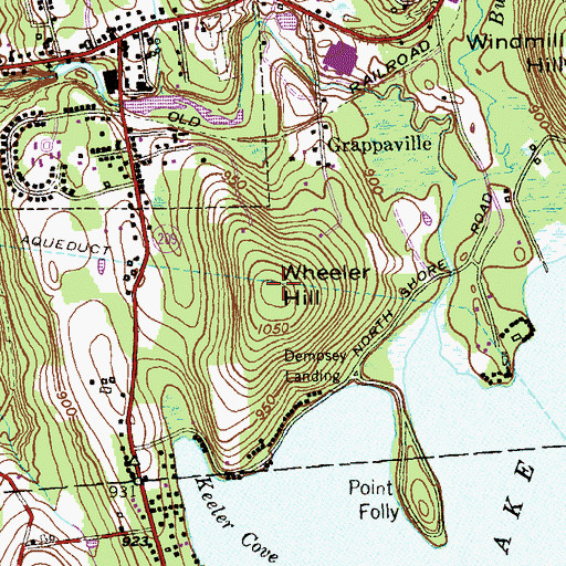 Topographic Map of Wheeler Hill, CT