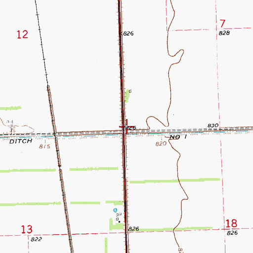 Topographic Map of Ditch School (historical), MN