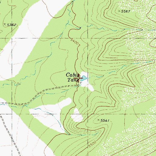 Topographic Map of Cabin Tank, AZ