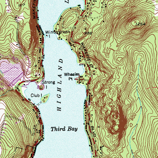 Topographic Map of Wheeler Point, CT