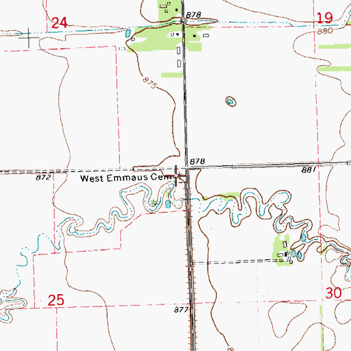 Topographic Map of West Emmaus Church (historical), MN