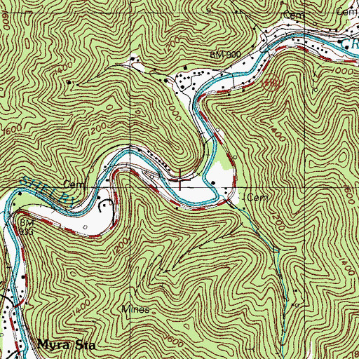 Topographic Map of Elswick Railroad Station (historical), KY