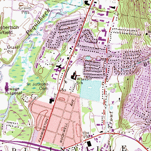 Topographic Map of Frank T Wheeler School, CT