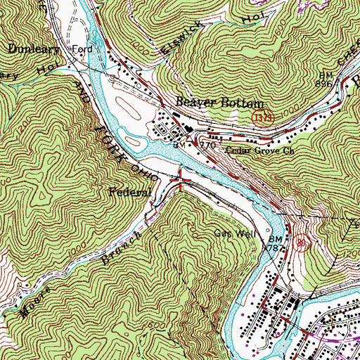 Topographic Map of Federal Railroad Station (historical), KY