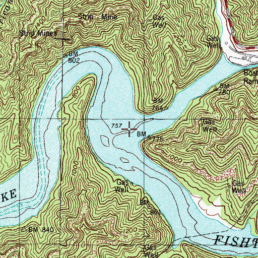 Topographic Map of Fish Trap Post Office (historical), KY