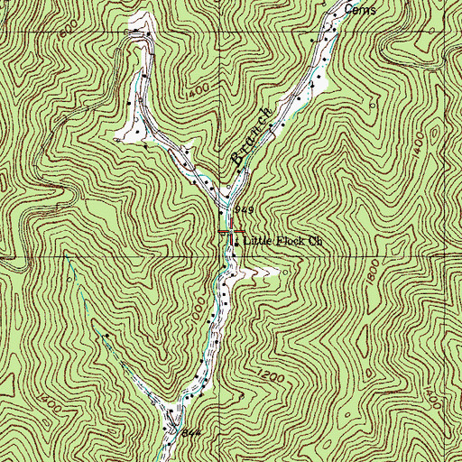 Topographic Map of Fishtrap, KY