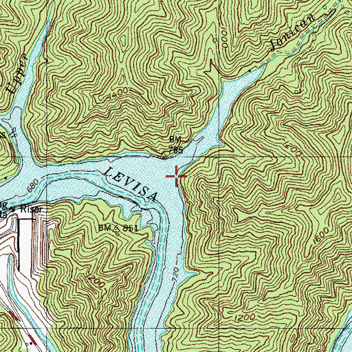 Topographic Map of Fishtrap (historical), KY