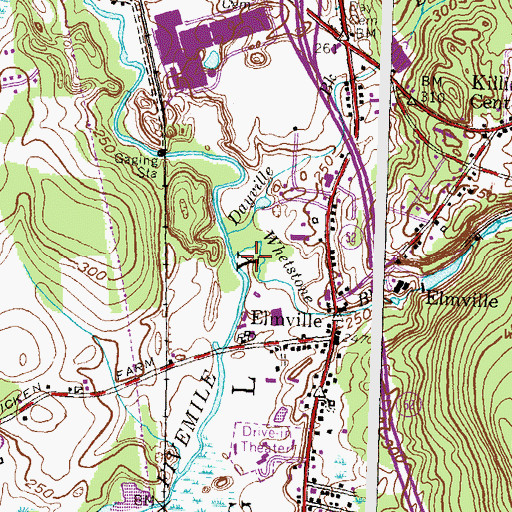 Topographic Map of Whetstone Brook, CT