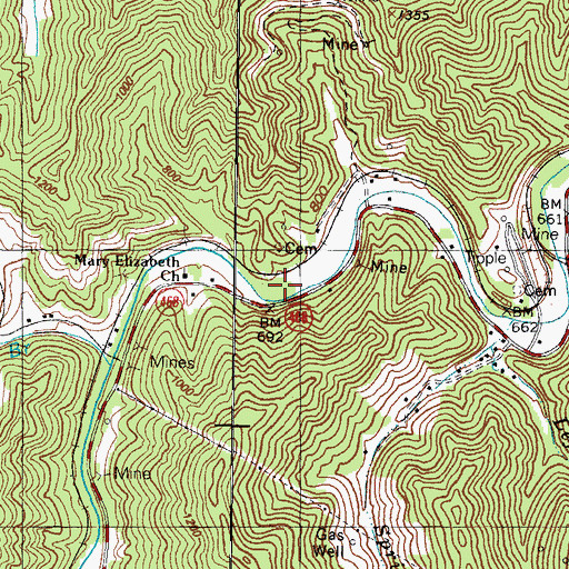 Topographic Map of Fraley Cemetery, KY