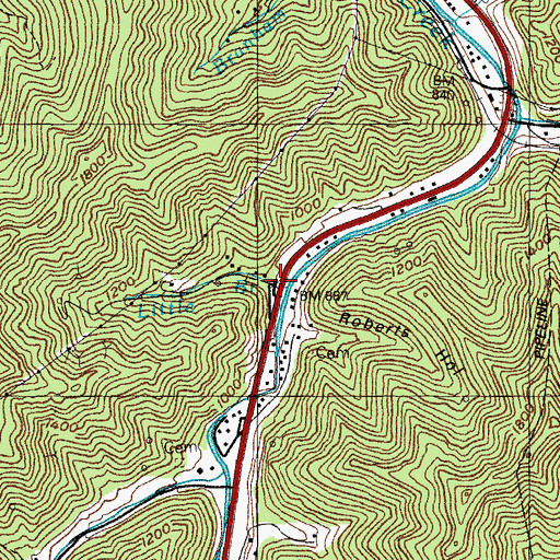 Topographic Map of Frogtown (historical), KY