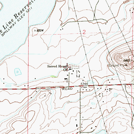 Topographic Map of Sacred Heart of Mary Cemetery, CO