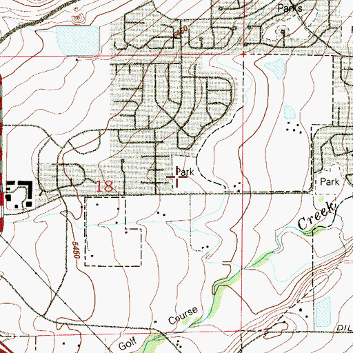 Topographic Map of Heritage Park, CO