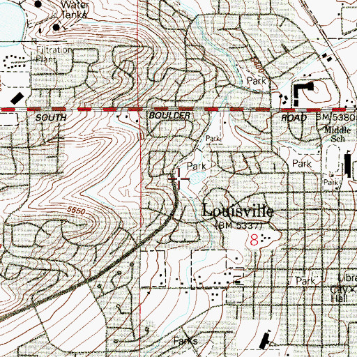 Topographic Map of Lake Park, CO