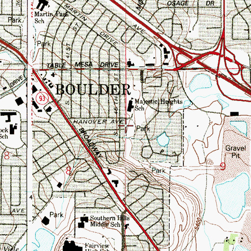 Topographic Map of Tantra Park, CO