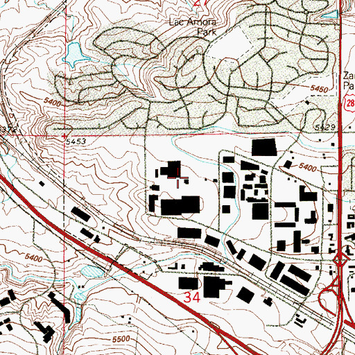 Topographic Map of Turnpike Industrial Park, CO