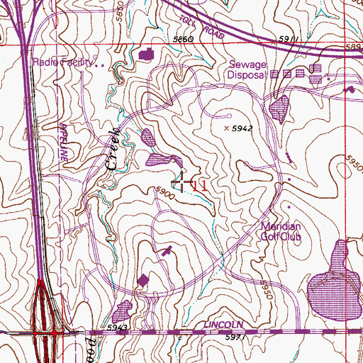 Topographic Map of Meridian International Business Center, CO