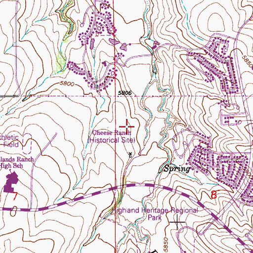 Topographic Map of Cheese Ranch Park, CO