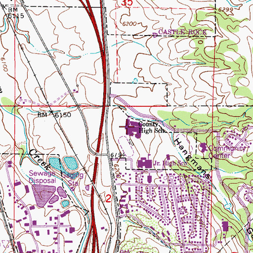Topographic Map of Douglas County High School, CO