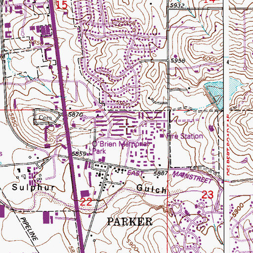 Topographic Map of Crossroads Community Church, CO