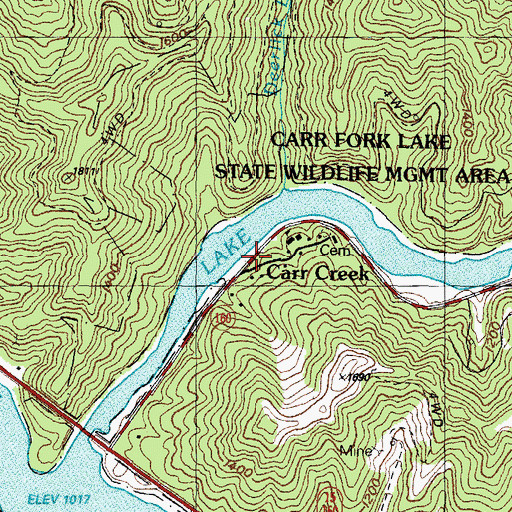 Topographic Map of Dirk Post Office (historical), KY