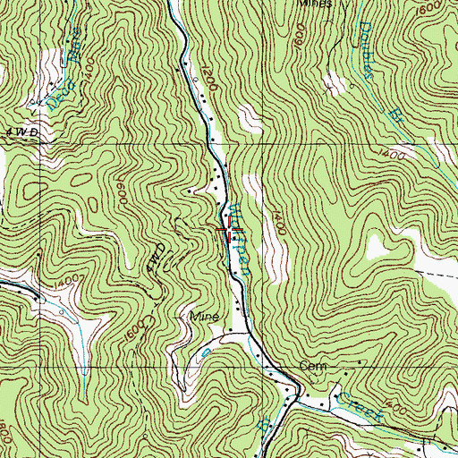 Topographic Map of Does Post Office (historical), KY