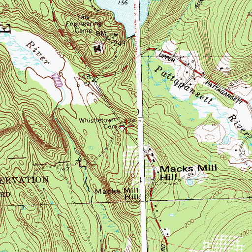 Topographic Map of Whistletown Cemetery, CT