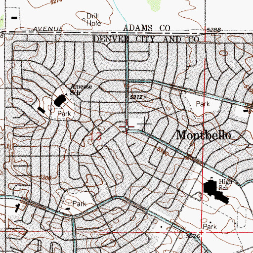 Topographic Map of Christ Our Redeemer African Methodist Episcopal Church, CO