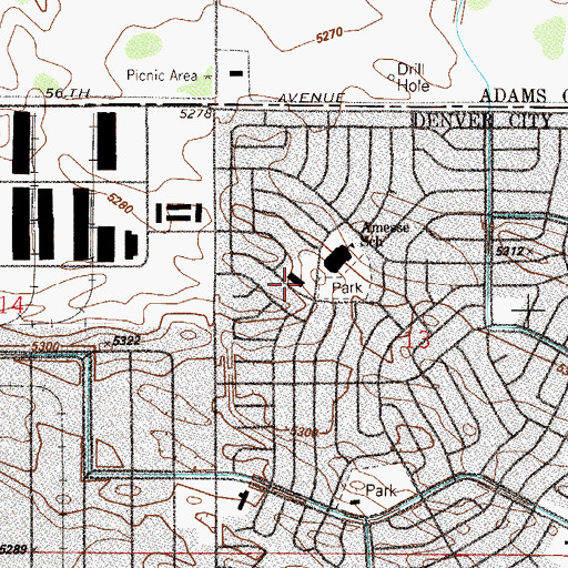 Topographic Map of First Christian Assembly Church, CO