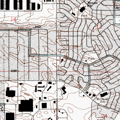 Topographic Map of Saint Andrew Lutheran Church, CO
