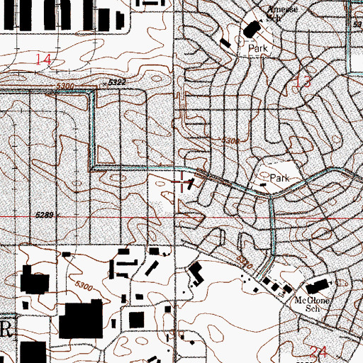 Topographic Map of Saint Andrew Lutheran School, CO
