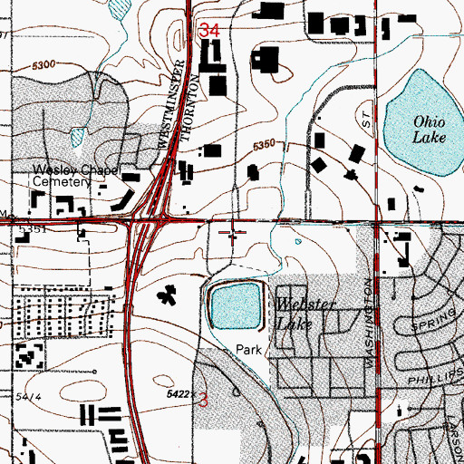 Topographic Map of New Destiny Christian Center, CO