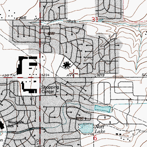 Topographic Map of Lord of Life Lutheran Church, CO