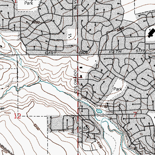 Topographic Map of Saint John's Lutheran Church, CO
