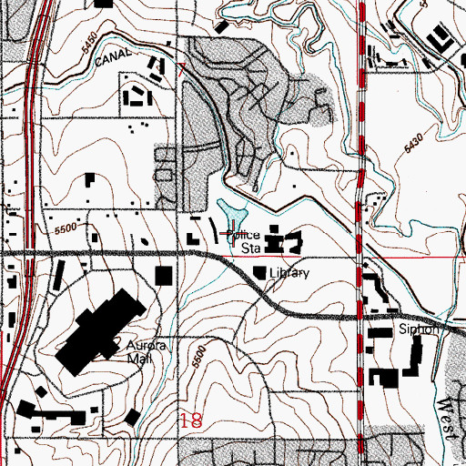 Topographic Map of City Center Park, CO