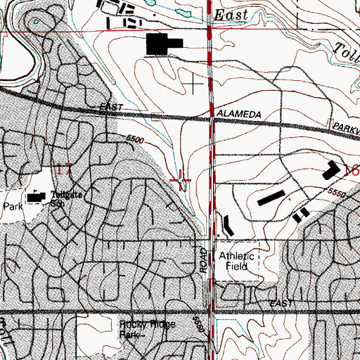 Topographic Map of Centre Point Park, CO