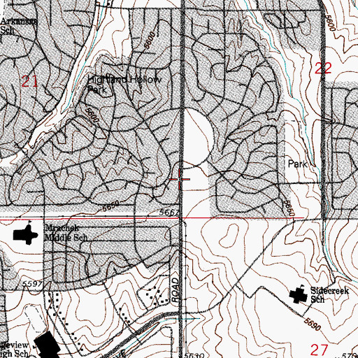 Topographic Map of Tower Community Fellowship Church, CO