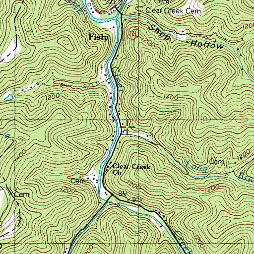 Topographic Map of School Number Ten (historical), KY