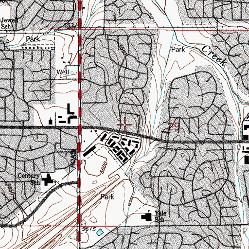 Topographic Map of All Saints Lutheran Church, CO