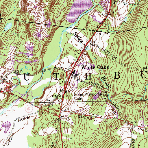 Topographic Map of White Oaks, CT