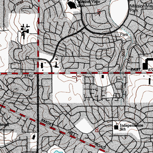 Topographic Map of First Church of Christ Scientist, CO