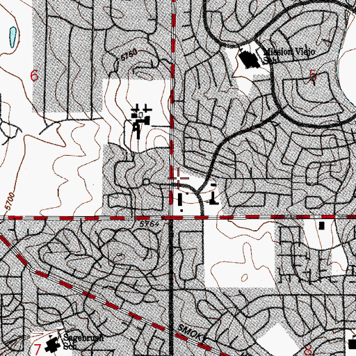Topographic Map of Holy Love Lutheran Church, CO