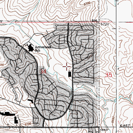 Topographic Map of Flanders Park, CO